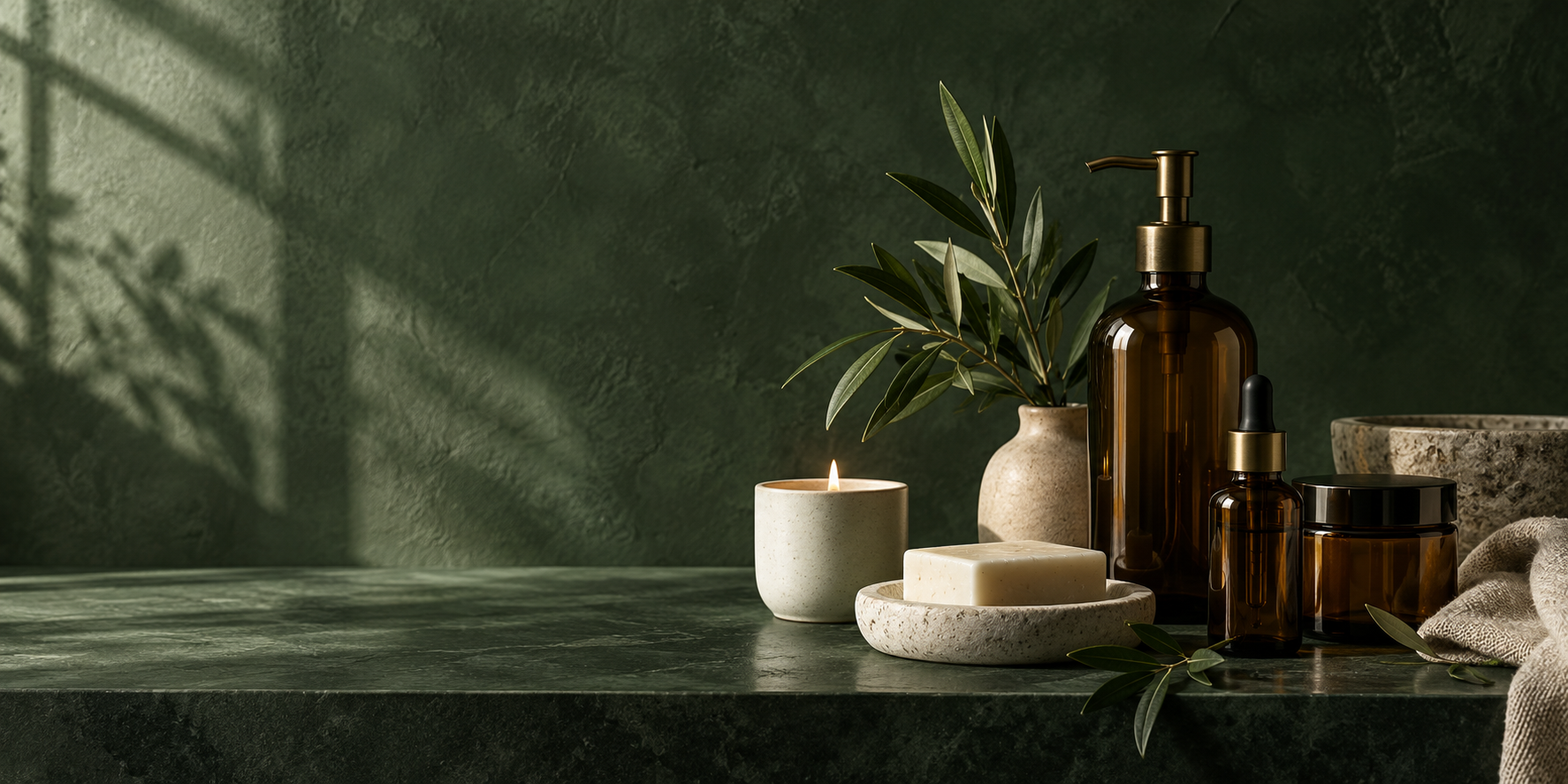 Natural care vessels and botanical leaves